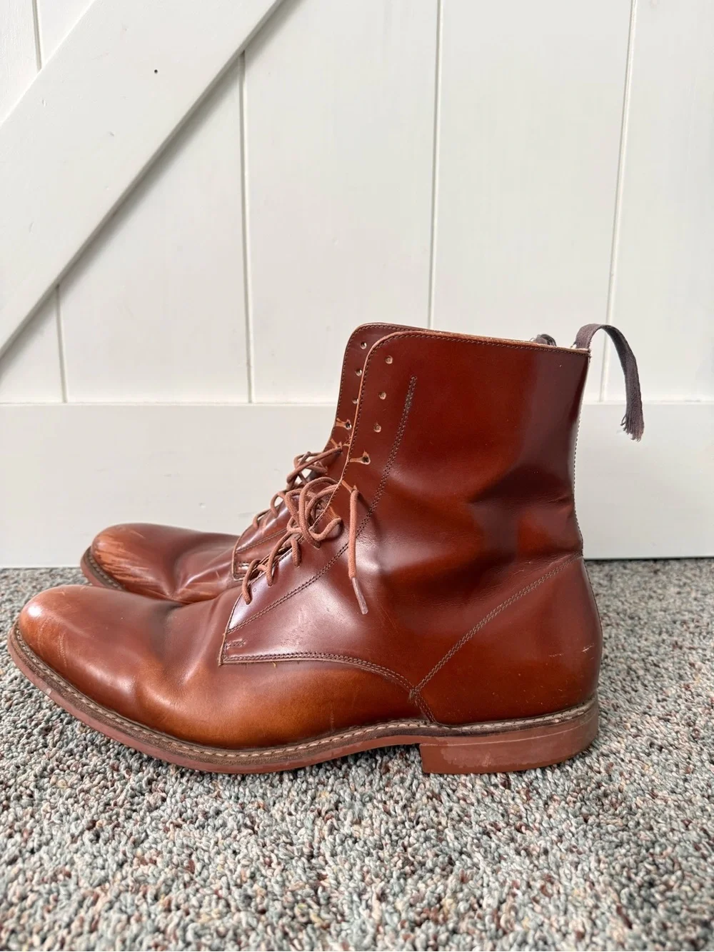 Grenson Lace Up Boots Brown patent Leather Men's US 10